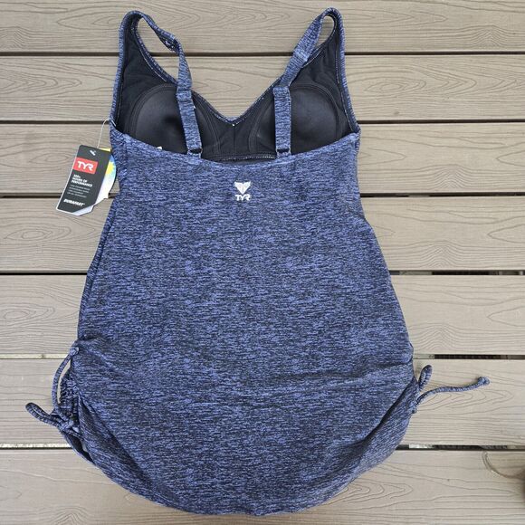 TYR Durafast Elite MantraV-Neck Sheath Black Women 1-PC Swimsuit SZ 8 New - Picture 2 of 3